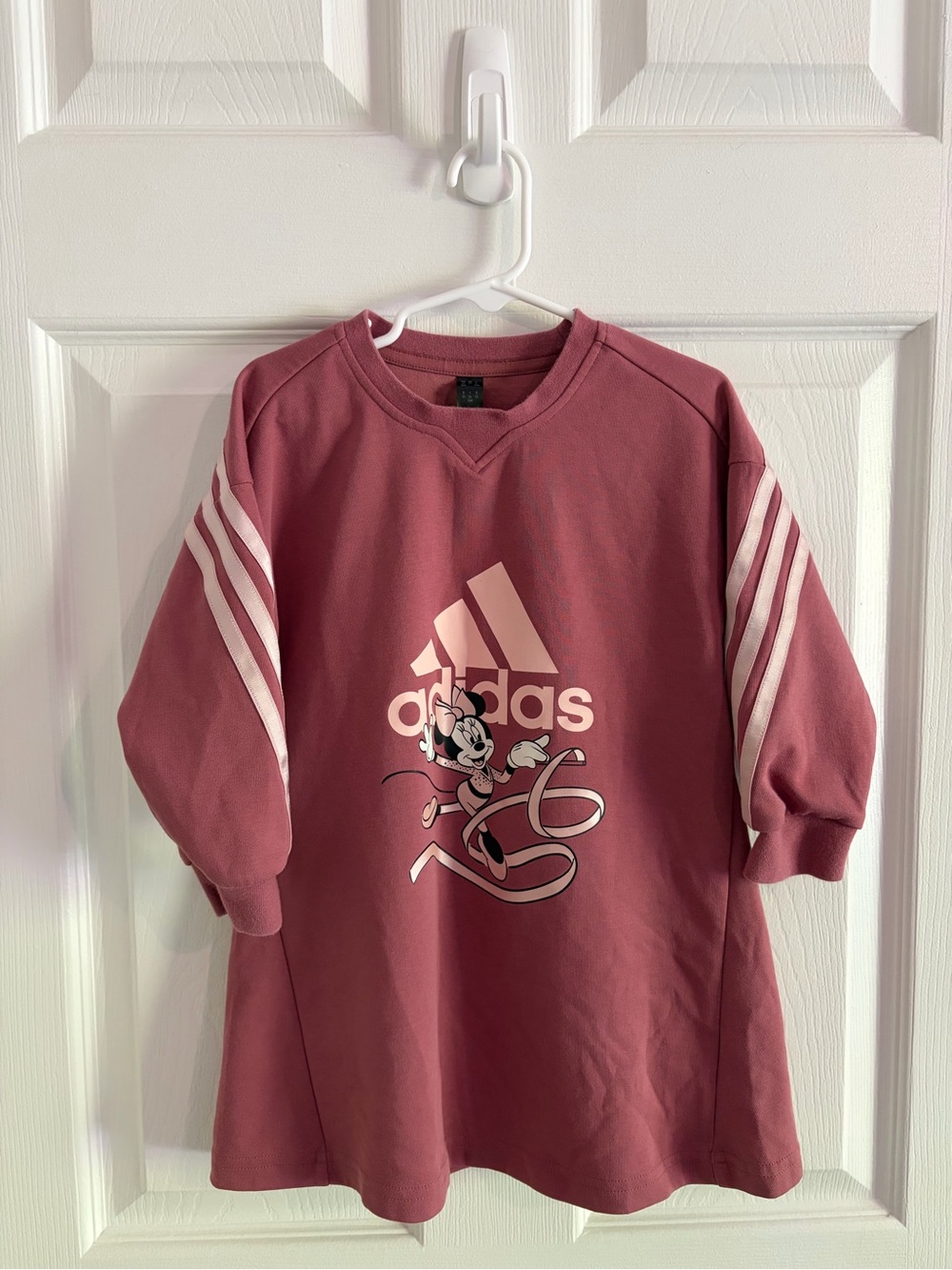Adidas x Disney Minnie Mouse Pink Rhythmic Gymnastics Sweatshirt Dress - Size 2T